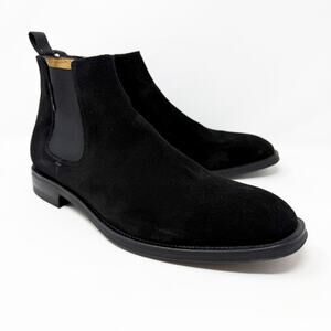 NWOB Russell & Bromley Black Suede Chelsea Boots Men’s Sz 44.5 Made in Portugal